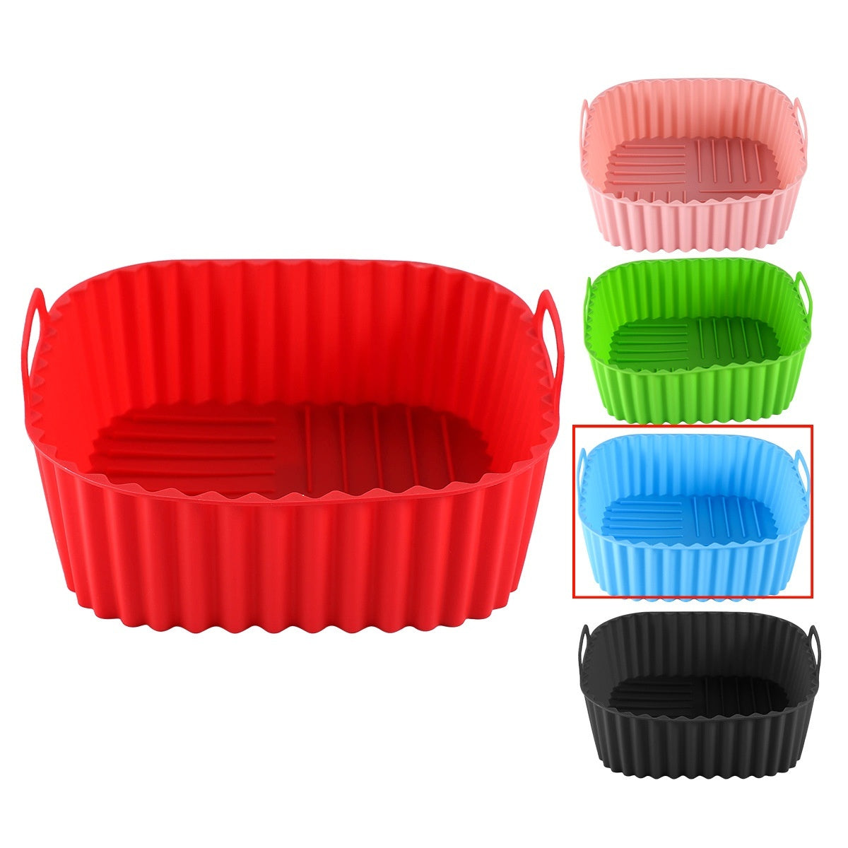 Bandeja silicona cuadrada multicolor air fryer